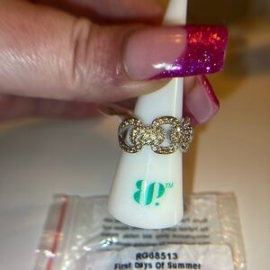 BEAUTIFUL 😍 RING Dark smoky topaz cubic zirconia rhodium plating